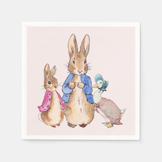 Serviette En Papier Peter le lapin Flopsy et Jemima Puddle Canard (Devant)