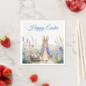Serviette En Papier Peter le lapin Joyeux Pâques (En situation)