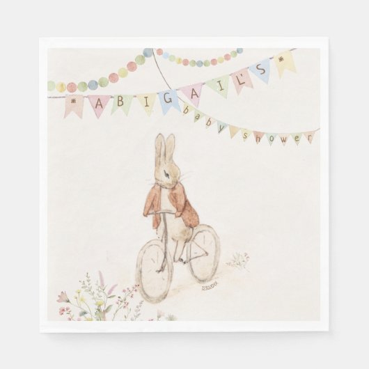 Serviette En Papier Peter le lapin lapin Baby shower neutre entre les  (Devant)