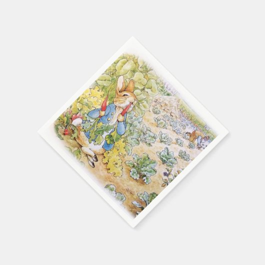Serviette En Papier Peter le lapin mange des carottes (Coin)