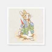 Serviette En Papier Peter le lapin mange une carotte (Devant)