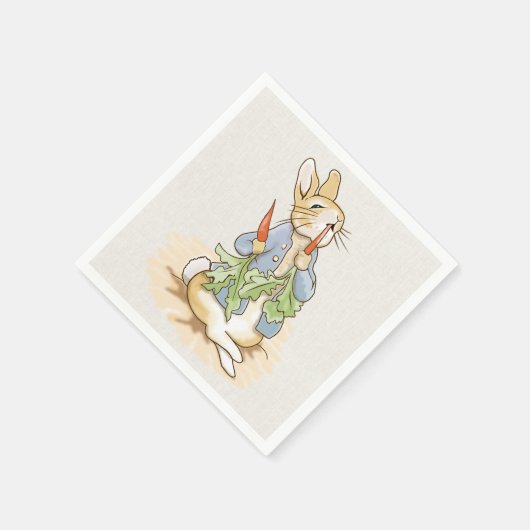 Serviette En Papier Peter le lapin mange une carotte (Coin)