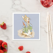 Serviette En Papier Peter le lapin mange une carotte (En situation)