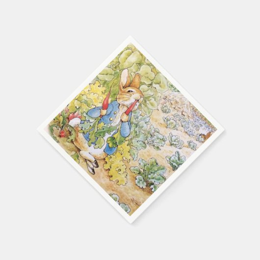 Serviette En Papier Peter le lapin mange une carotte (Coin)