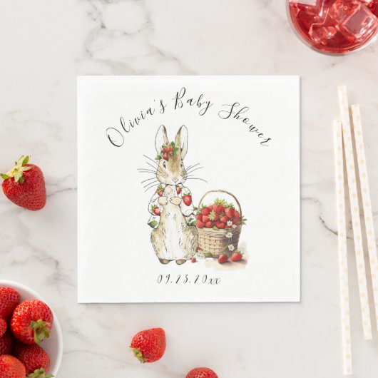 Serviette En Papier Peter Rabbit Baby shower à l'aquarelle (En situation)