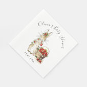 Serviette En Papier Peter Rabbit Baby shower à l'aquarelle (Coin)