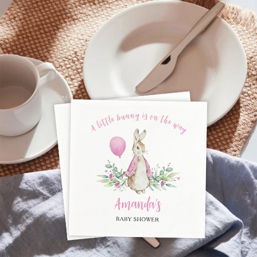 Serviette En Papier Peter Rabbit Baby shower rose