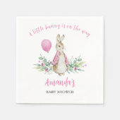 Serviette En Papier Peter Rabbit Baby shower rose (Devant)