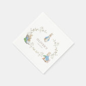 Serviette En Papier Peter Rabbit Beatrix Potter Verdure Aquarelle (Coin)