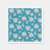 Serviette En Papier Peter Rabbit | Blue Floral Garden Motif (Devant)