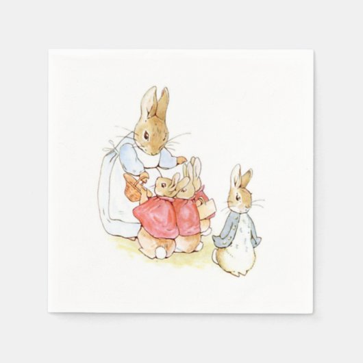 Serviette En Papier Peter Rabbit et ses soeurs (par Beatrix Potter) (Devant)