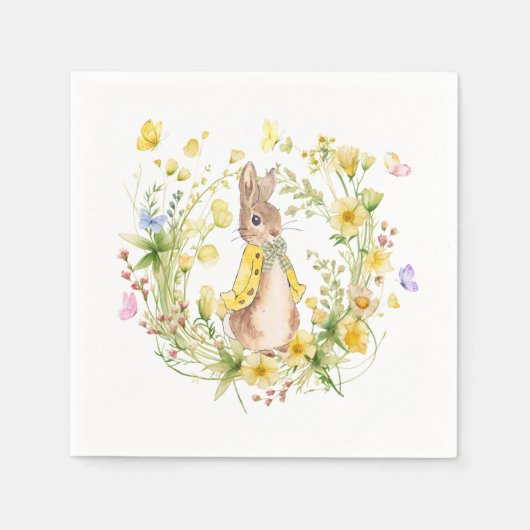 Serviette En Papier Peter Rabbit Fleur sauvage Papier pour bébé (Devant)