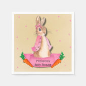 Serviette En Papier Peter Rabbit Flopsy rose fille Baby shower (Devant)