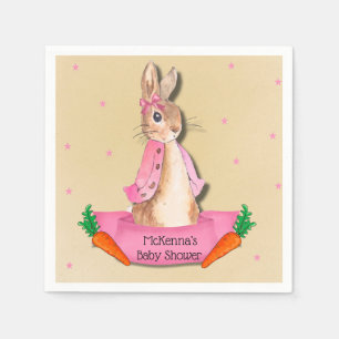 Serviette En Papier Peter Rabbit Flopsy rose fille Baby shower