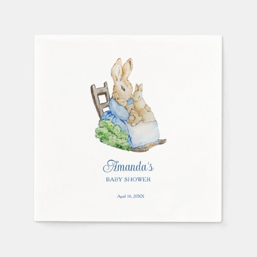 Serviette En Papier Peter Rabbit Mommy Baby Shower (Devant)