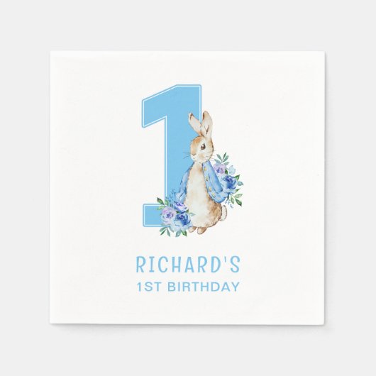 Serviette En Papier Peter Rabbit Premier anniversaire (Devant)
