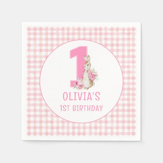Serviette En Papier Peter Rabbit | Premier anniversaire (Devant)
