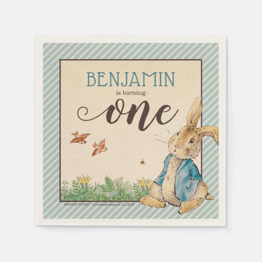 Serviette En Papier Peter Rabbit | Premier anniversaire du bébé (Devant)