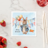 Serviette En Papier Peter Rabbit Watercolor Baby shower garçon (En situation)