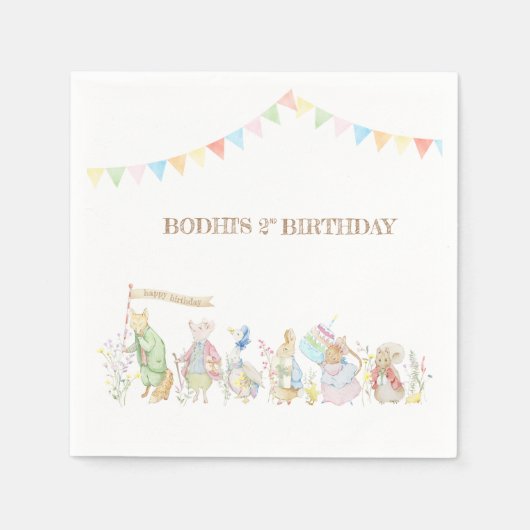 Serviette En Papier Peter the Rabbit Anniversaire Parade (Devant)