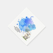 Serviette En Papier Petit Agneau Bleu Hydrangée Bleu doux (Coin)