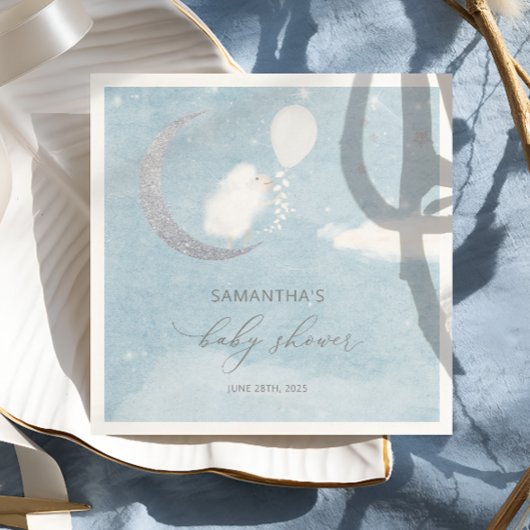Serviette En Papier Petit agneau sur la lune Baby shower serviettes