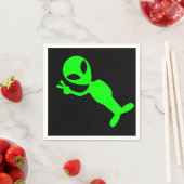 Serviette En Papier Petit Alien paisible vert (En situation)