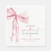 Serviette En Papier Petit amour Valentine's Pink Bow Baby shower (Devant)
