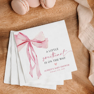 Serviette En Papier Petit amour Valentine's Pink Bow Baby shower