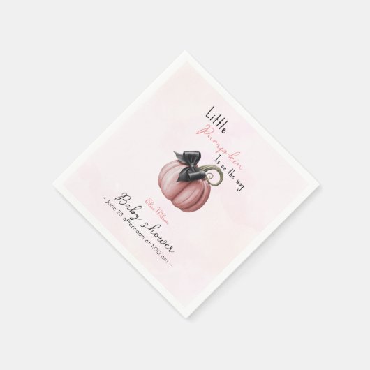 Serviette En Papier Petit arc citrouille rose en chemin (Coin)