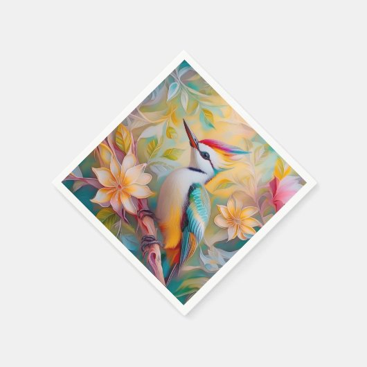 Serviette En Papier Petit arc-en-ciel Pic Imaginaire Oiseau (Coin)