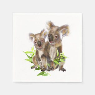 Serviette En Papier Petit art animal australien mignon d'ours de koala