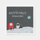 Serviette En Papier Petit astronaute sur la Lune, espace prénom (Devant)