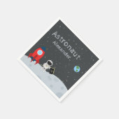 Serviette En Papier Petit astronaute sur la Lune, espace prénom (Coin)