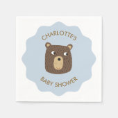 Serviette En Papier Petit Baby shower Bear Cub Personnalisé (Devant)
