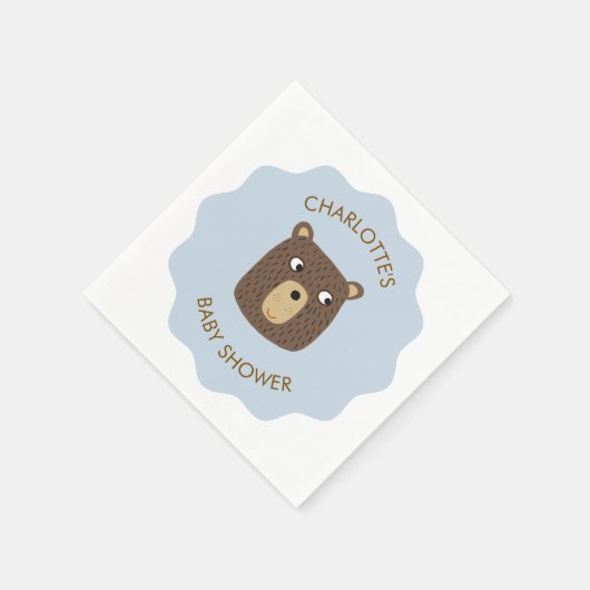 Serviette En Papier Petit Baby shower Bear Cub Personnalisé (Coin)