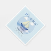 Serviette En Papier Petit Baby shower Blue Sailboat Boys (Coin)