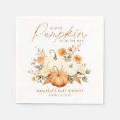 Serviette En Papier Petit Baby shower botanique fleuri Citrouille (Devant)