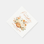Serviette En Papier Petit Baby shower botanique fleuri Citrouille (Coin)