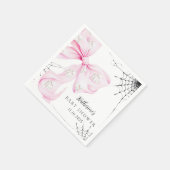 Serviette En Papier Petit Baby shower Bow PINK (Coin)