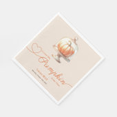 Serviette En Papier Petit Baby shower Citrouille - Automne Chic (Coin)