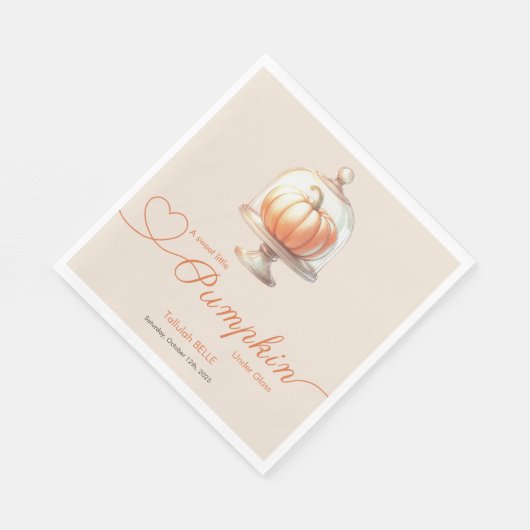 Serviette En Papier Petit Baby shower Citrouille - Automne Chic (Coin)