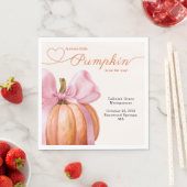 Serviette En Papier Petit Baby shower Citrouille - Chute de Bow Rose (En situation)
