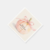 Serviette En Papier Petit Baby shower Citrouille de Bow rose (Coin)