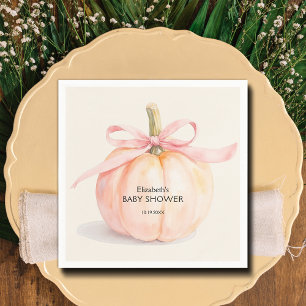 Serviette En Papier Petit Baby shower Citrouille de Bow rose
