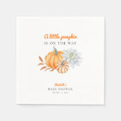 Serviette En Papier Petit Baby shower Citrouille Élégant Simple (Devant)