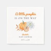 Serviette En Papier Petit Baby shower Citrouille Élégant Simple Modern (Devant)