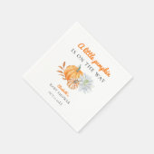 Serviette En Papier Petit Baby shower Citrouille Élégant Simple Modern (Coin)