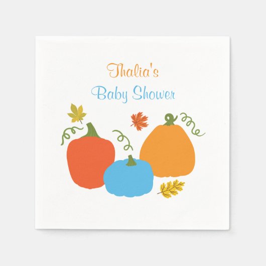 Serviette En Papier Petit Baby shower Citrouille Napkin (Devant)