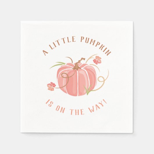 Serviette En Papier Petit Baby shower Citrouille Napkin (Devant)